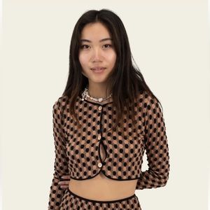 Find me now - OLLIE JACQUARD CROP TOP - XS/S